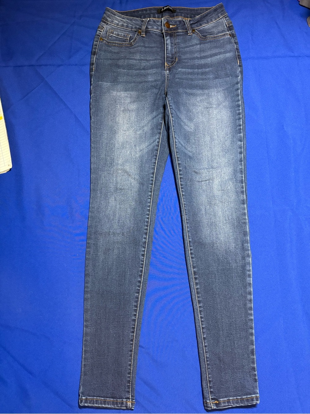 d.jeans Dark Wash Blue Skinny Slim Fit Mid Rise Denim 5-Pocket 4